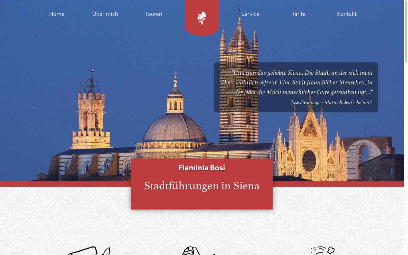 Flami in Siena – Desktop-Website-Ansicht