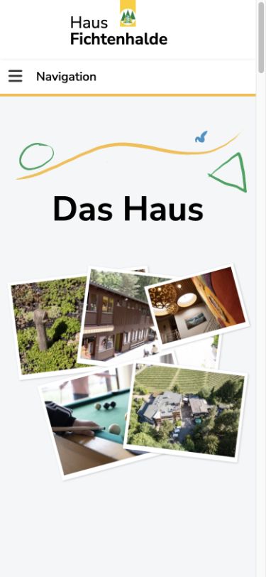 Haus Fichtenhalde – mobile Website-Ansicht