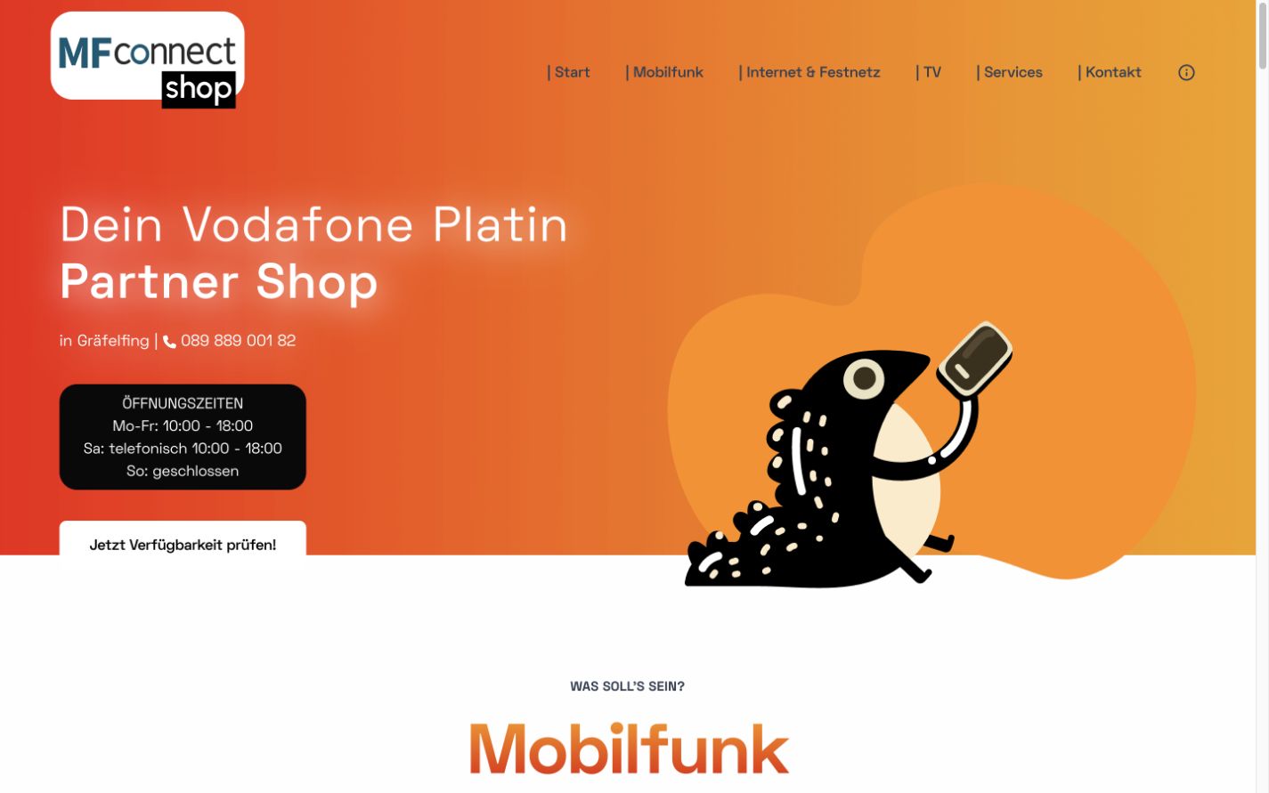 MFconnect Shop – Desktop-Website-Ansicht